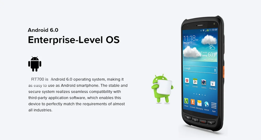4G LTE ручной КПК Android 6,0 OS 2G ram, 16G rom памяти NFC 1D 2D сканер штрих-кода