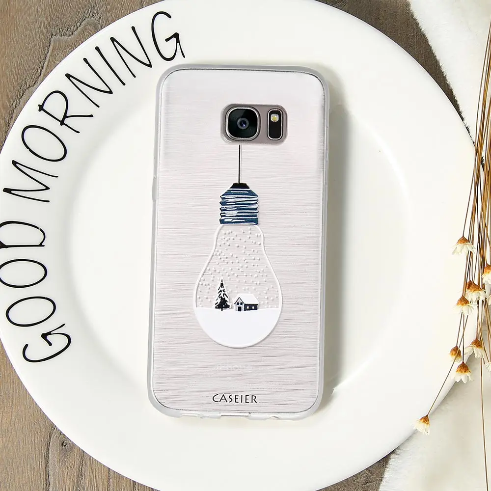 CASEIER Phone Case For Samsung S8 Plus S6 S7 Edge Note 8 9 Cases Soft Merry Christmas Cover S9 Funda Coques |