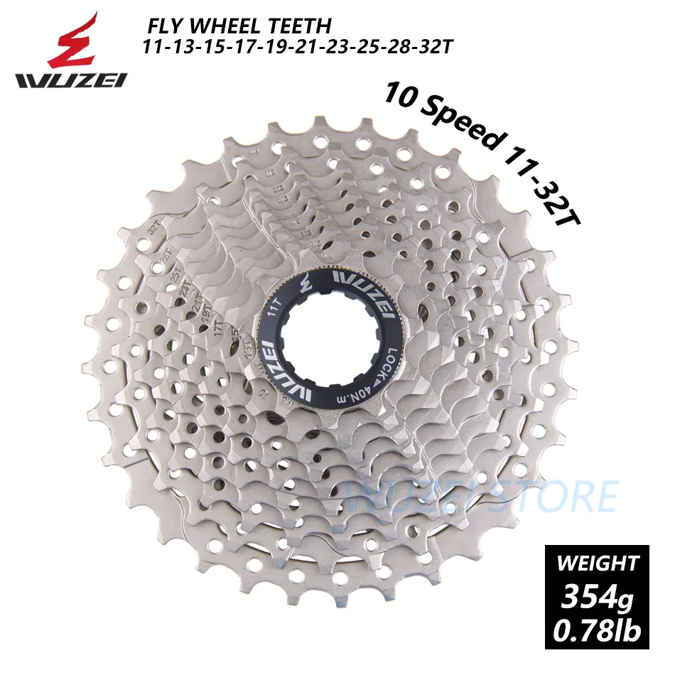 10 Speed 11-32T Wuzei 8/9/10/11 Скорость дорожный велосипед свободного хода 25/28/32/36 футболка с надписями и рисунком в колеса 18/20/24/27/30S Кассета звездочки Сталь все Размеры велосипеда Запчасти - Цвет: 10 Speed 11-32T