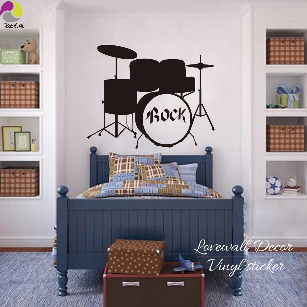 Рок барабаны музыка настенные стикеры Детская комната спальня гараж группа DJ рок