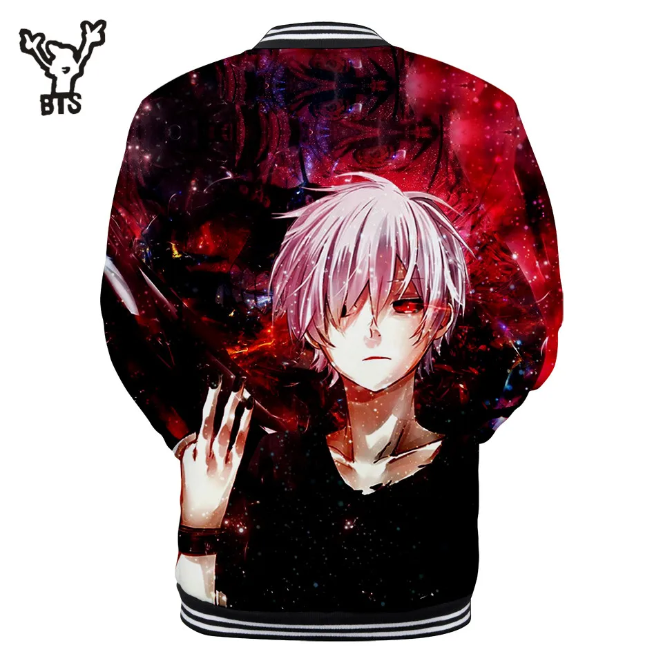 

Tokyo Ghoul Women 3D Baseball Jacket Sweatshirt Lovely Spring Men Cool Popular Jacket Print Autumn Plus Size 4XL