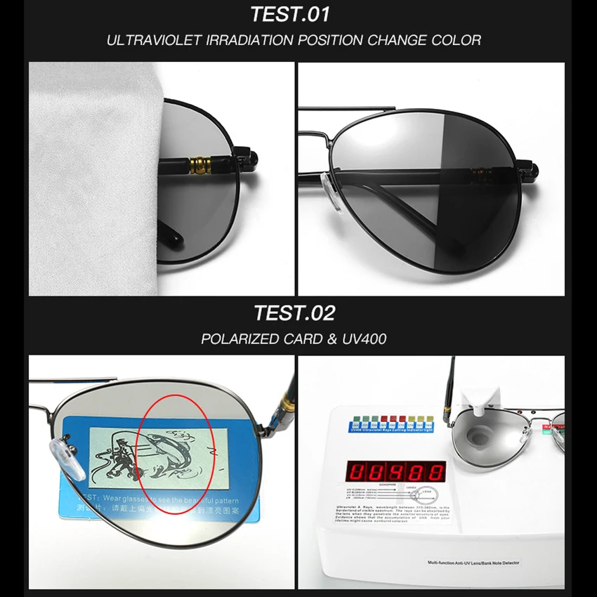 Inntelligent Photochromic Sunglasses Men Polarized Goggles Male Discoloration Driving Pilot Sun glasses For Driver UV400 S164 | Аксессуары