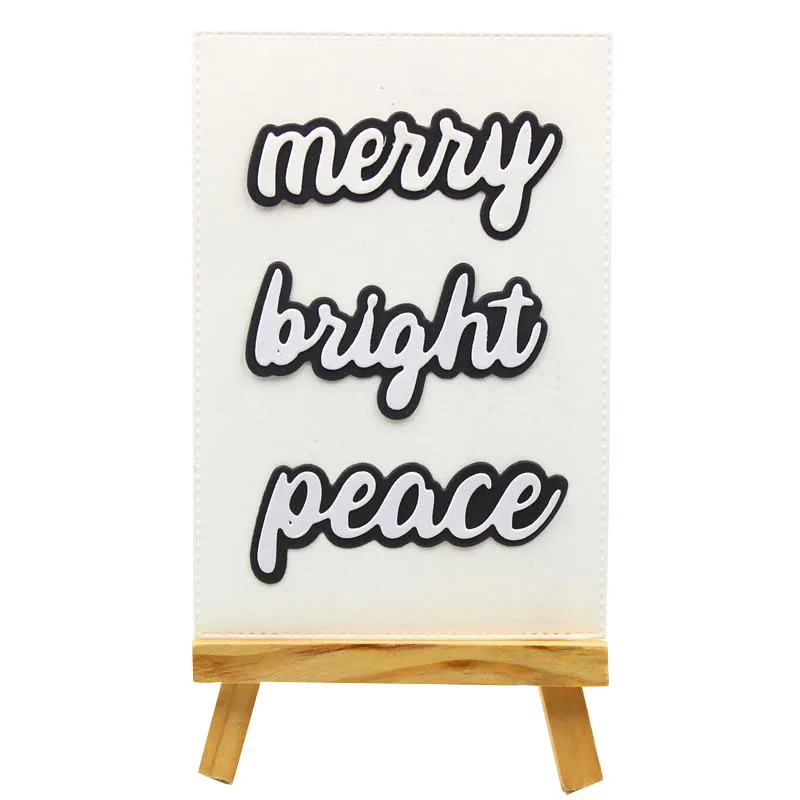 YPP CRAFT 2018 Merry мира яркие тени слова Рождество металлический трафарет Трафареты для