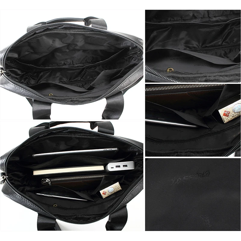 CROSS OX Genuine Leather Men Briefcase Man Bags Business Laptop Tote Bag Men's Crossbody Shoulder Travel HB373M|bag trolley|bagged blazerbag mom |