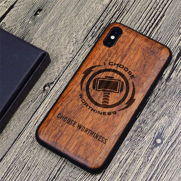 Супер герой резной деревянный чехол для iPhone XS чехол для MAX XR iPhone X XS деревянный TPU чехол для iPhone 7 8 6 6s plus защитный чехол - Цвет: Темно-серый