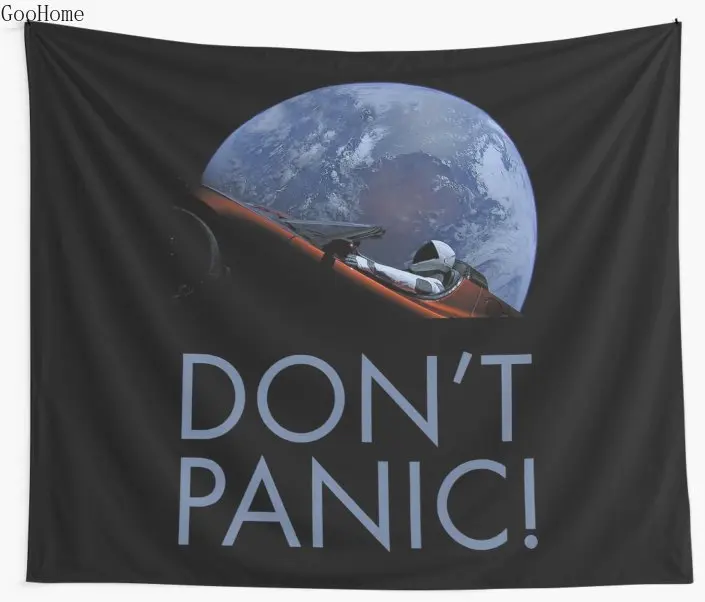 

Spacex не паникуйте в космосе, настенный гобелен, пляжное полотенце, одеяло, коврик для пикника, йоги, украшение для дома