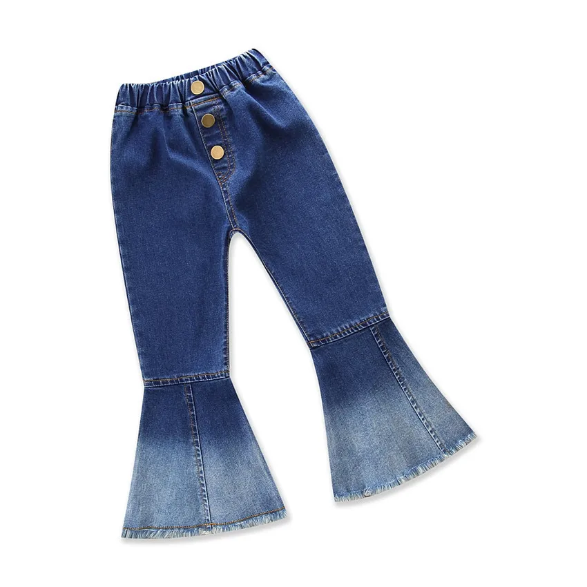 Girls Baby Retro Soft Elastic Denim Flare Pants Children Jeans | Мать и ребенок