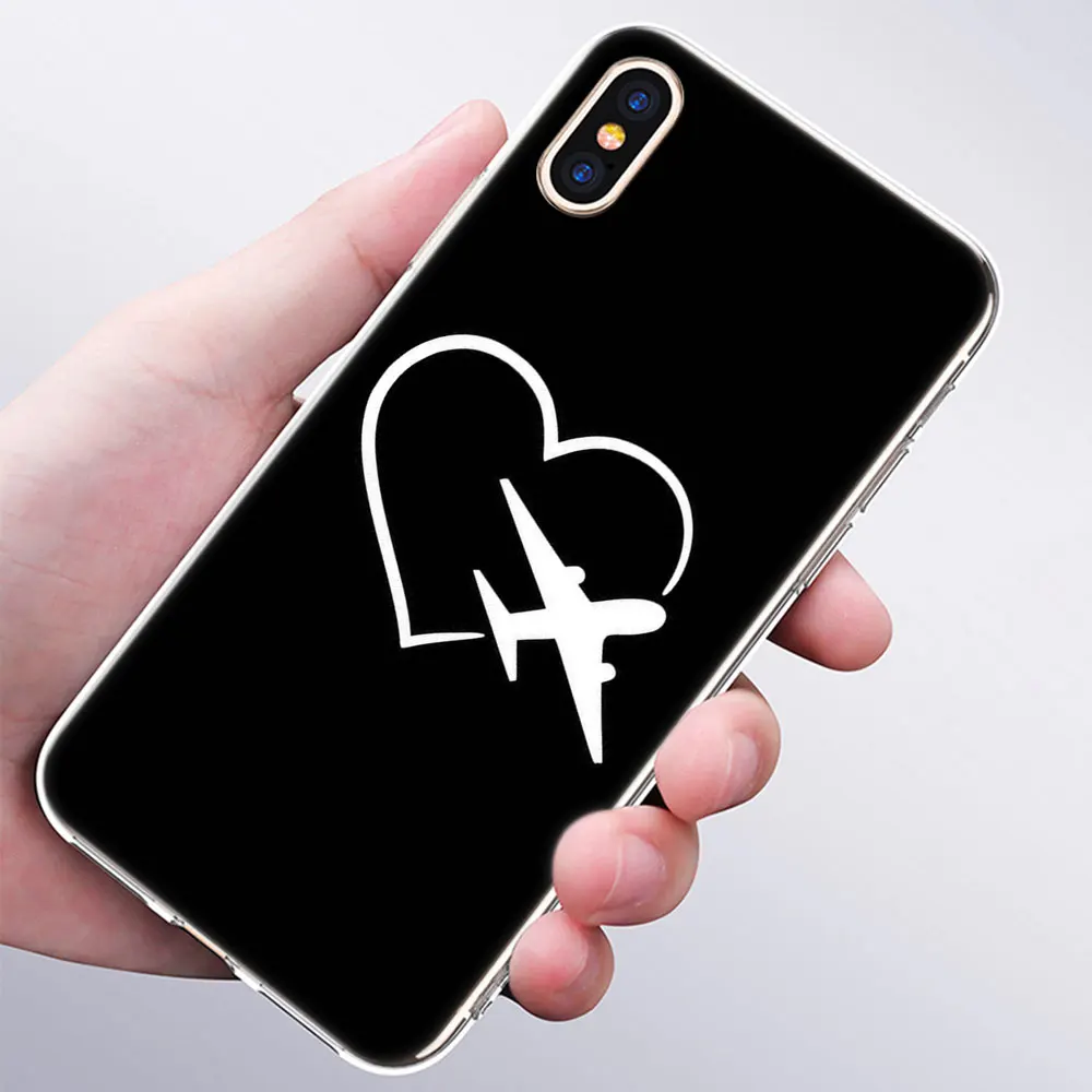 004 Модный мягкий силиконовый чехол с рисунком самолета для Apple iPhone 11 Pro XS MAX XR X 7 8 Plus 6 6s Plus 5 5C 5S SE TPU - Цвет: 004
