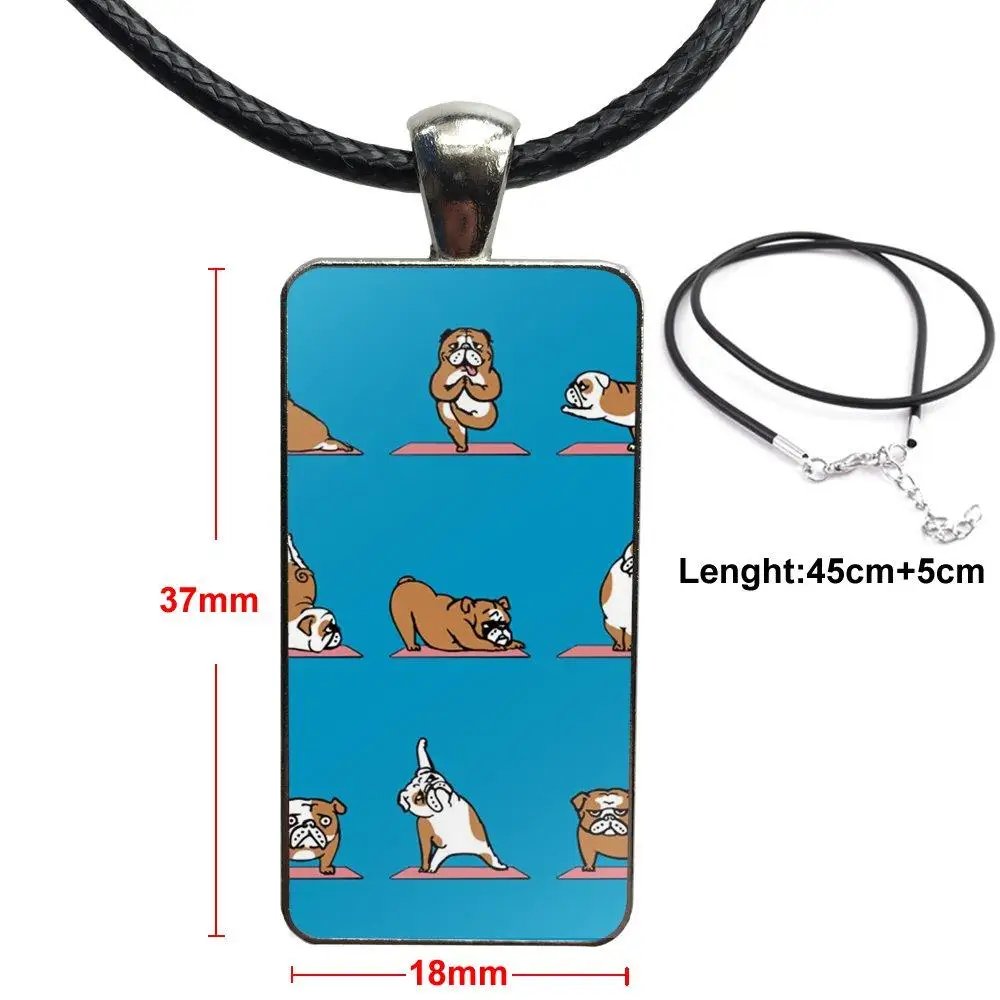For Christmas Gift Brand Stainless Steel Color Jewelry Fashion Statement Necklace Glass Necklaces Pendants English Bulldog | Украшения и