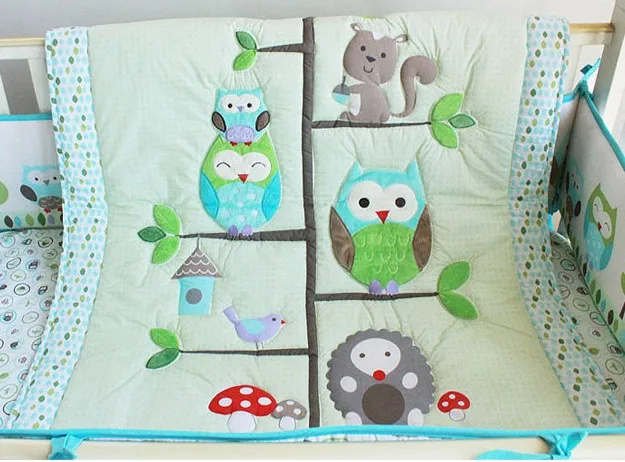 Скидка! 7 шт. вышивка детская кроватка постельное белье детские дети пододеяльник