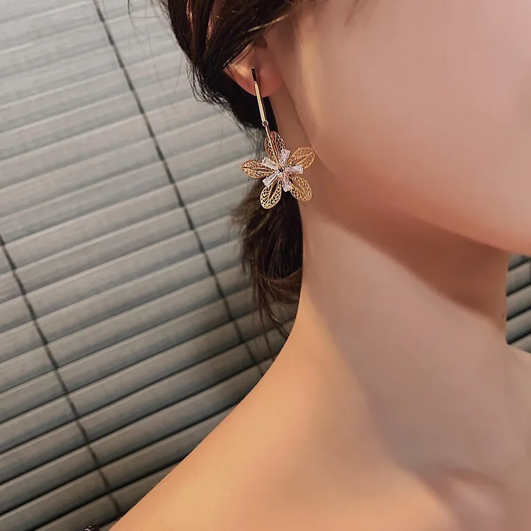 Женские серьги капли длинные пляжные с цветком в виде листьев 2019|Серьги-подвески|