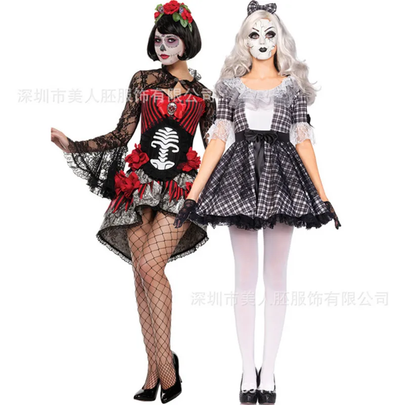 2018new Хэллоуин призрак невесты демон костюмы Арлекин клоун цирк вампира Косплэй
