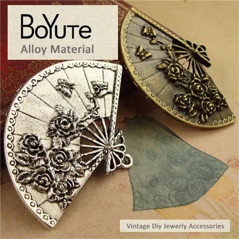 BoYuTe (20 шт./лот) 55*39 мм цинковый сплав античная бронза Посеребренная искусственная