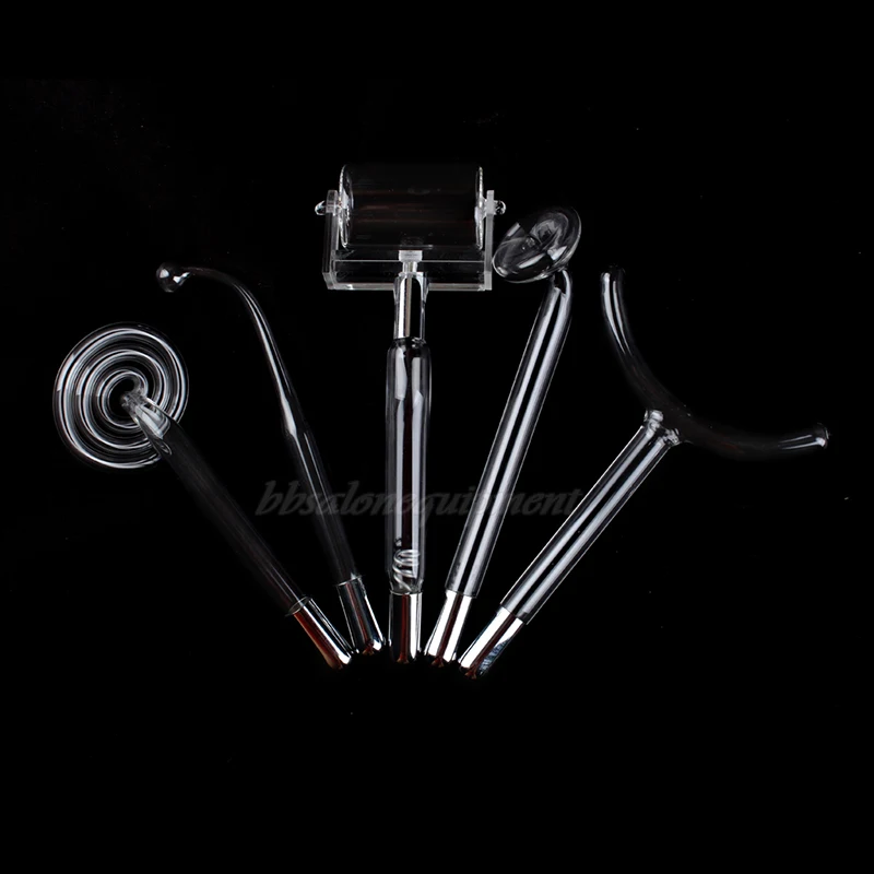 Высокочастотная машина с 5 фиолетовыми оранжевыми электродами для ухода за кожей