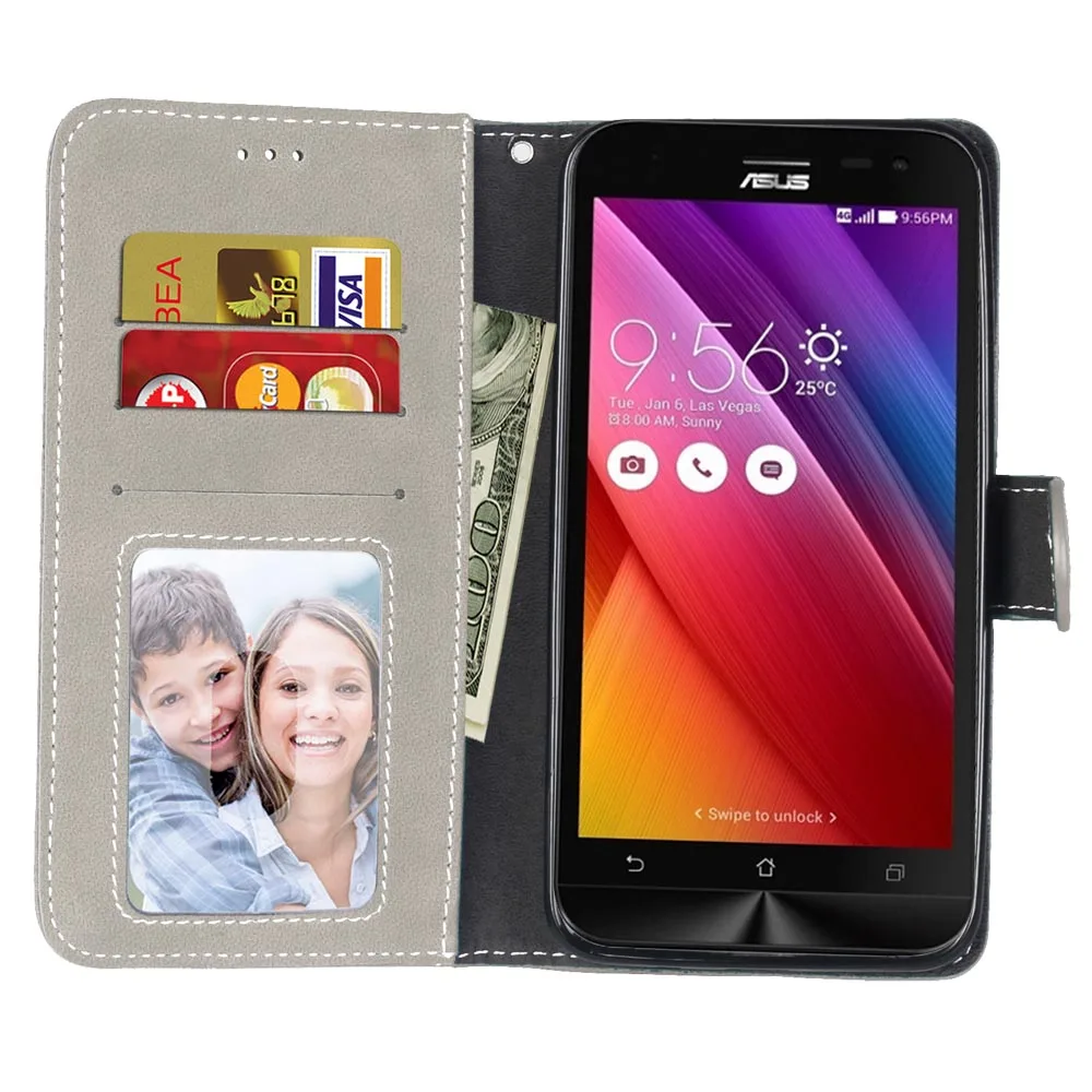Чехол для ASUS Zenfone 2 laser ZE550KL роскошный откидной из искусственной кожи с отделением