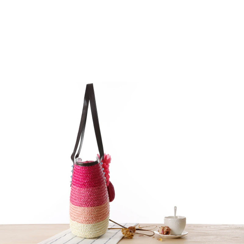 Пляжная соломенная сумка XMESSUN для лета большой цветочный мешок ручной работы