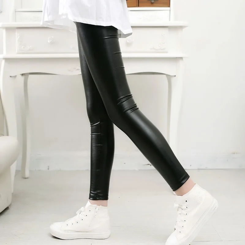 Новинка 2016 года зимние детские бархатные леггинсы лосины кожаные брюки