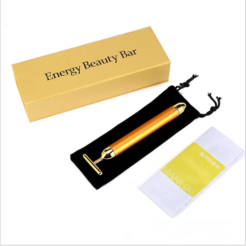 24 К золотой красоты Бар Вибрационный бар уход за лицом морщины и провисания с