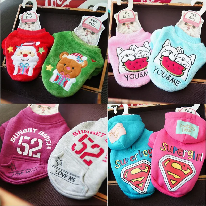 Новый стиль настоящая зимняя одежда для собак кошек теплая хлопковая толстовка