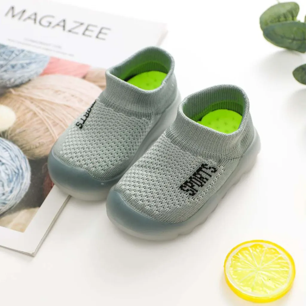 SAGACE Kids/Повседневная трикотажная дышащая Спортивная обувь для мальчиков и девочек; повседневная обувь на плоской подошве без шнуровки для бега