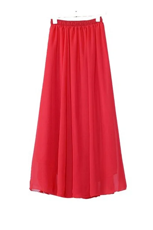 Винтажные макси юбки, женские, одноцветные, Boho, шифон, Saia Longa, летние, vestidos, тюлевые, повседневные, Jupe, длинные юбки, женская одежда, Faldas - Цвет: 12