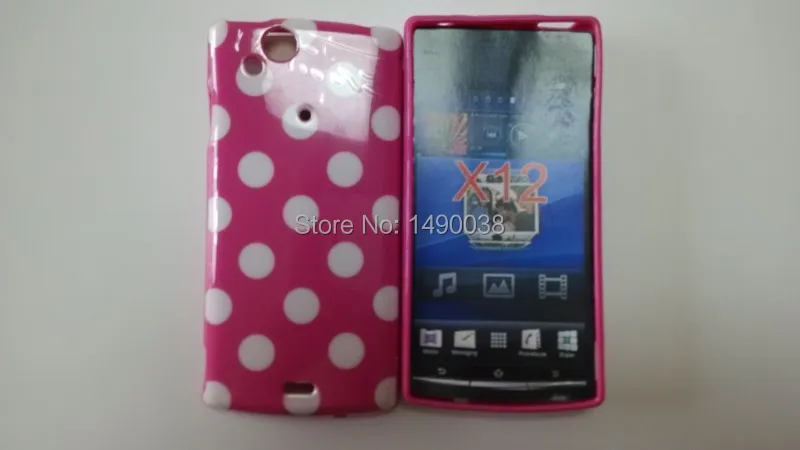Популярный цветной чехол в горошек из мягкого ТПУ для телефона Sony Xperia acr S LT15i/LT18i/X12