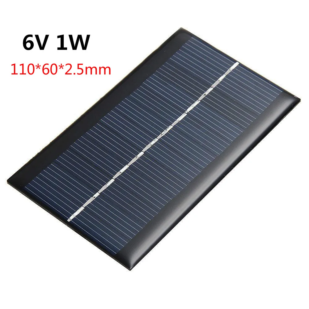 6V 1W USB солнечная панель для улицы, портативное 5 в 6 в солнечное зарядное устройство, панель для скалолазания, быстрое зарядное устройство для планшета, солнечный генератор для путешествий, 0,15 Вт, 0,45 Вт, 1 Вт, 5 Вт - Цвет: 6V 1W