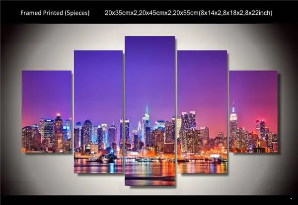 Рамка с принтом New York City Skyline плакат 5 шт. живопись на холсте Декор Плакат холст