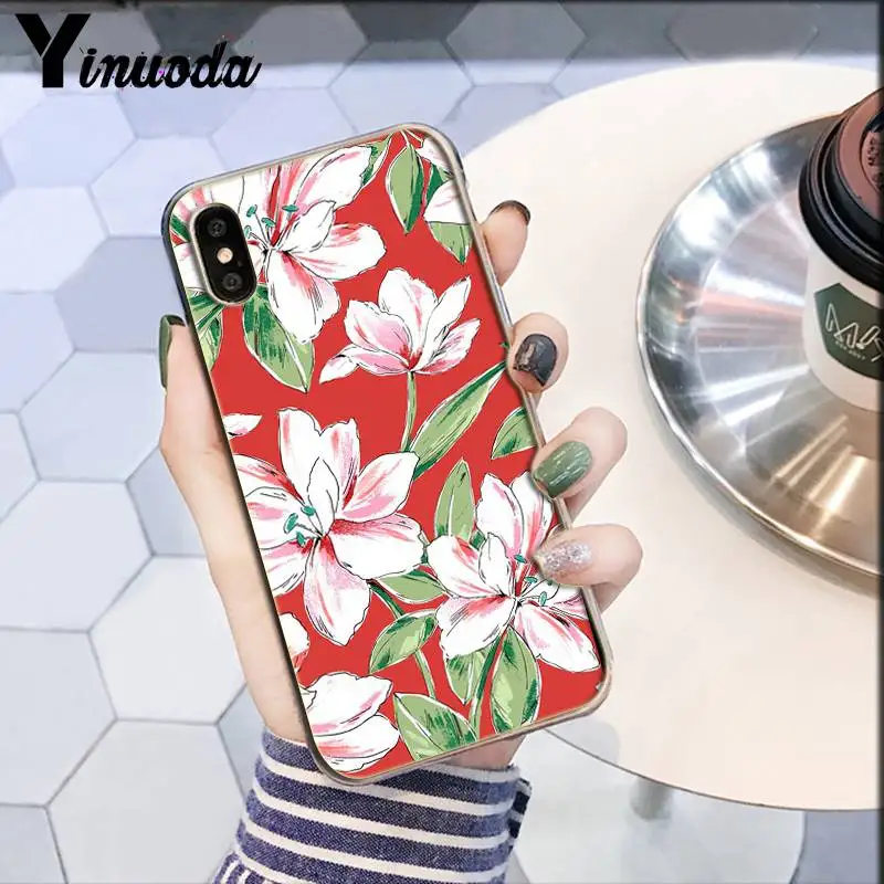 Цветок Yinuoda красивый цветочный модный эстетический чехол для iPhone X XSMAX 6 6s 7 7plus 8 8Plus