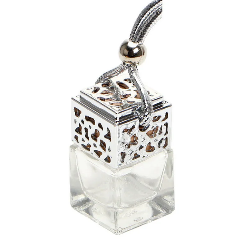 Empty Glass Bottle Car Hanging Perfume Rearview Mirror Ornament Air Freshener For Essential Oils Diffuser Fragrance Car-styling |