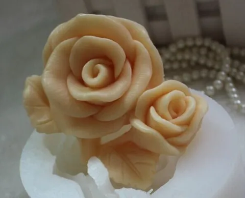 Оптовая продажа! 1 шт. силиконовая форма для мыла ручной работы с двумя розами