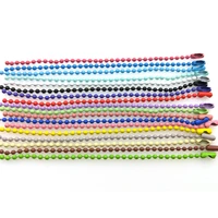 1packs colorful 2 4mm ball bead chain 12cm doglabel hand tag bulk chain with connector for diy key chain jewelry findings