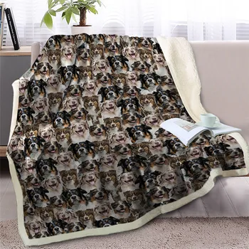 BlessLiving Golden Pomeranian Sherpa Blanket on Beds Dog Collection Throw Blanket for Kids Animal Dog Soft Bedspreads manta 3