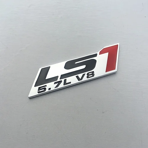 1 шт. 3D металлический LT1 LS1 LS3 LS6 LT9 LSX 5.7L 6.8L 7.4L V8 значок боковой эмблемы заднего перемещения украшения автомобиля наклейки для стайлинга автомобиля - Название цвета: LS1 5.7L V8