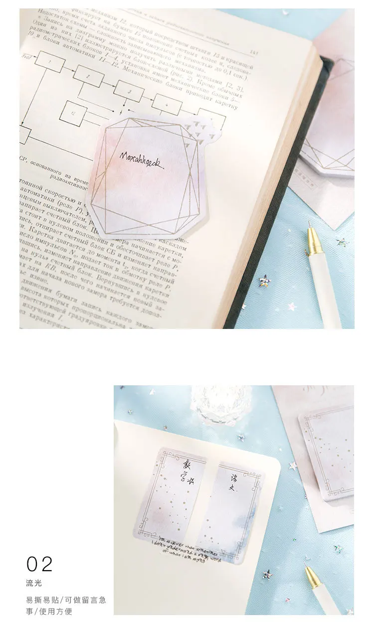 4 шт./компл. Kawaii Dream Time Series Sticky Note самоклеющиеся блокноты для заметок офисные школьные принадлежности