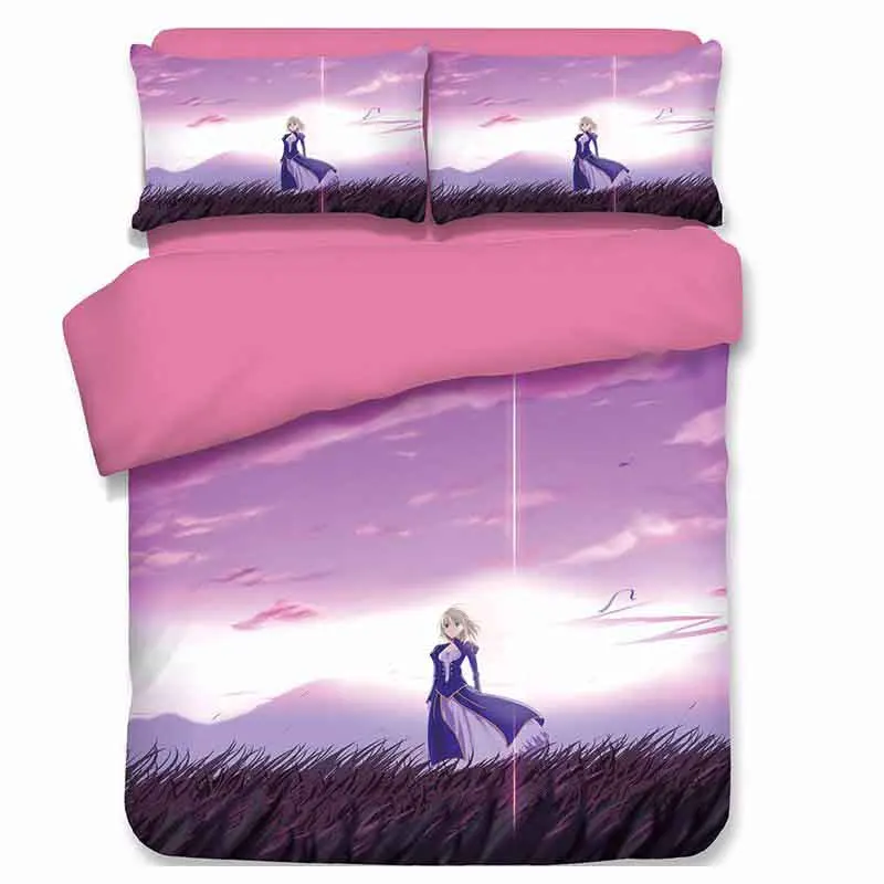 2 Fate/stay night 3D мультяшное постельное белье с аниме набор Arturia и Altria Double queen King Утешитель комплекты постельного белья Постельное белье Saber Fate - Цвет: 2
