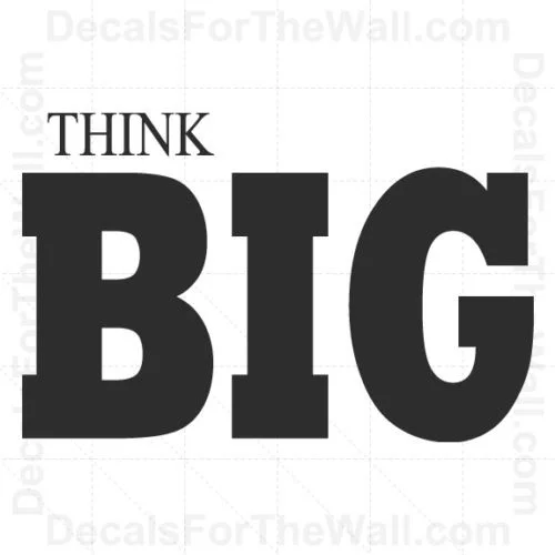 Think Big вдохновляющая Наклейка на окно виниловая художественная Цитата украшение