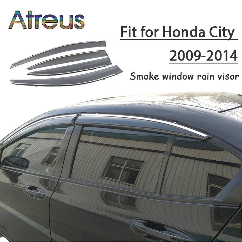 

Atreus 1 комплект ABS дождевой дымовой козырек для Honda City 2009 2010 2011 2012 2013 2014 Аксессуары