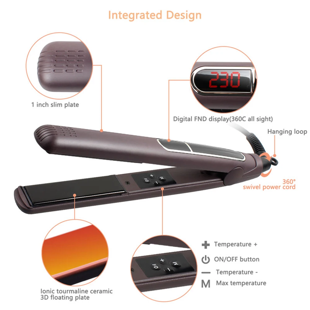 Выпрямитель для волос magami двойной утюжок сухих и влажных Plancha Flacheisen MCH Titanium