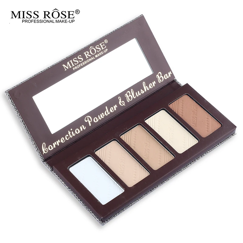 MISS ROSE основа для макияжа лица прессованная пудра 5 цветов хайлайтер и бронзер
