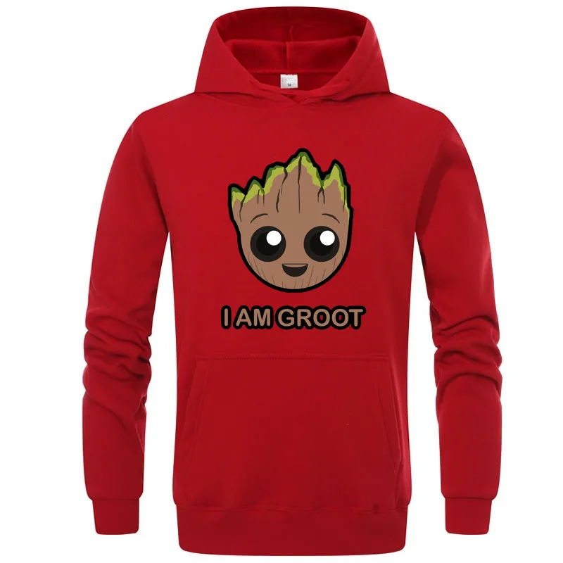I AM GROOT мужские/женские худи с принтом толстовки осенне-зимняя теплая толстовка