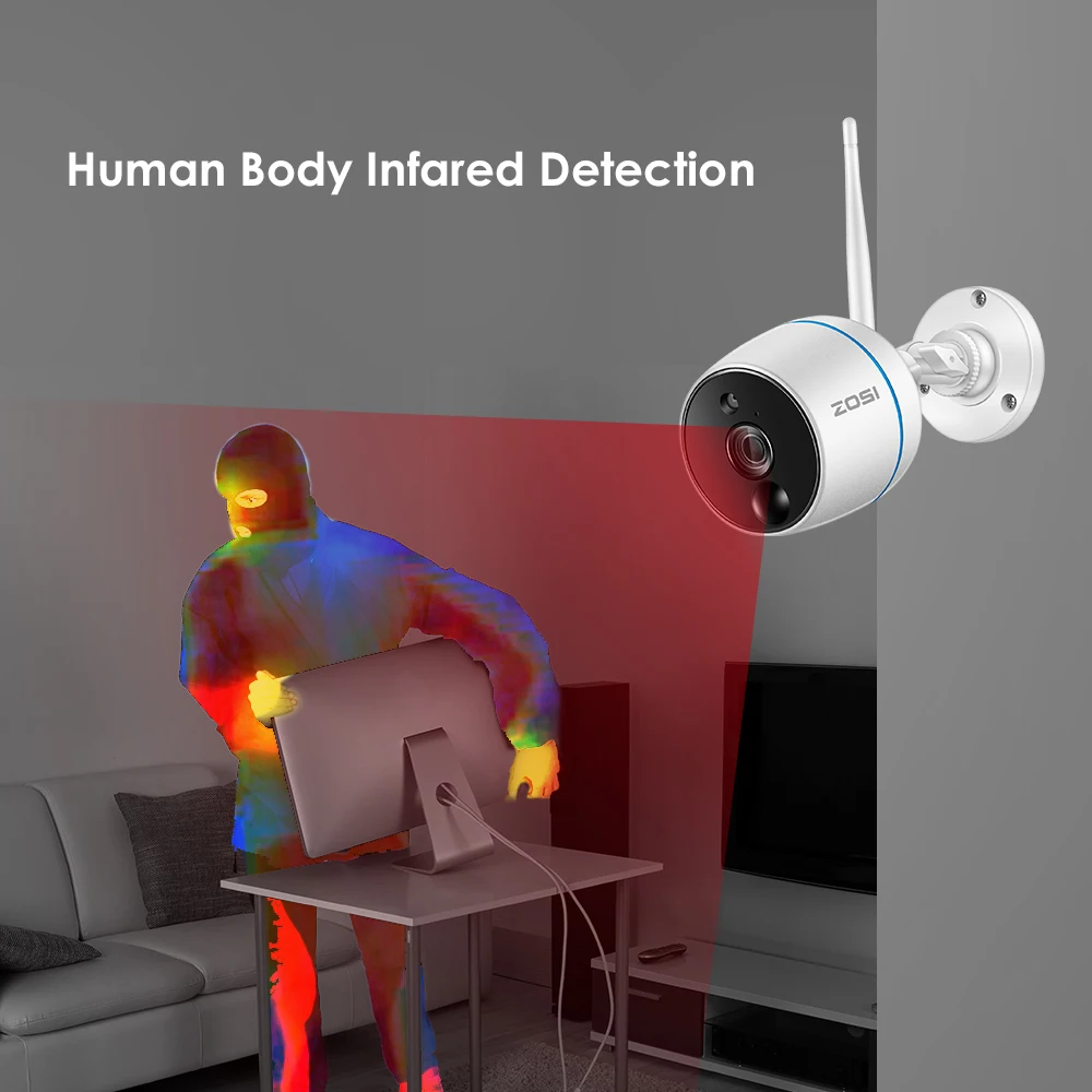 ZOSI, беспроводная система видеонаблюдения, 1080 P, Wifi, мини NVR, комплект, наружное видео наблюдение, домашняя беспроводная светодиодная ip-камера, набор