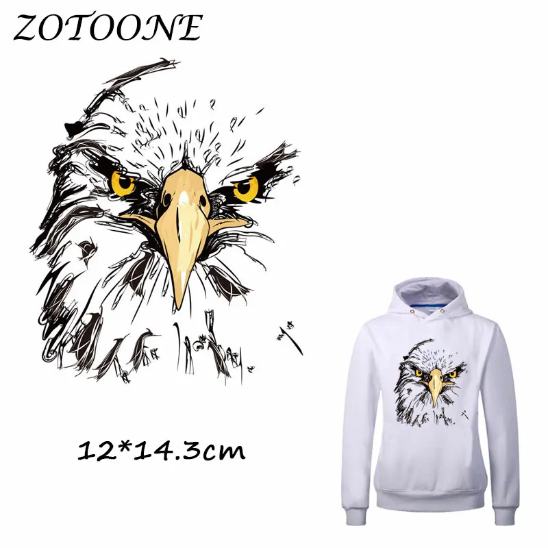 

ZOTOONE Iron on Stickers Patches for Clothes Eagle Patch DIY Accessory A-level Washable Heat Transfer Iron Stickers Appliques C