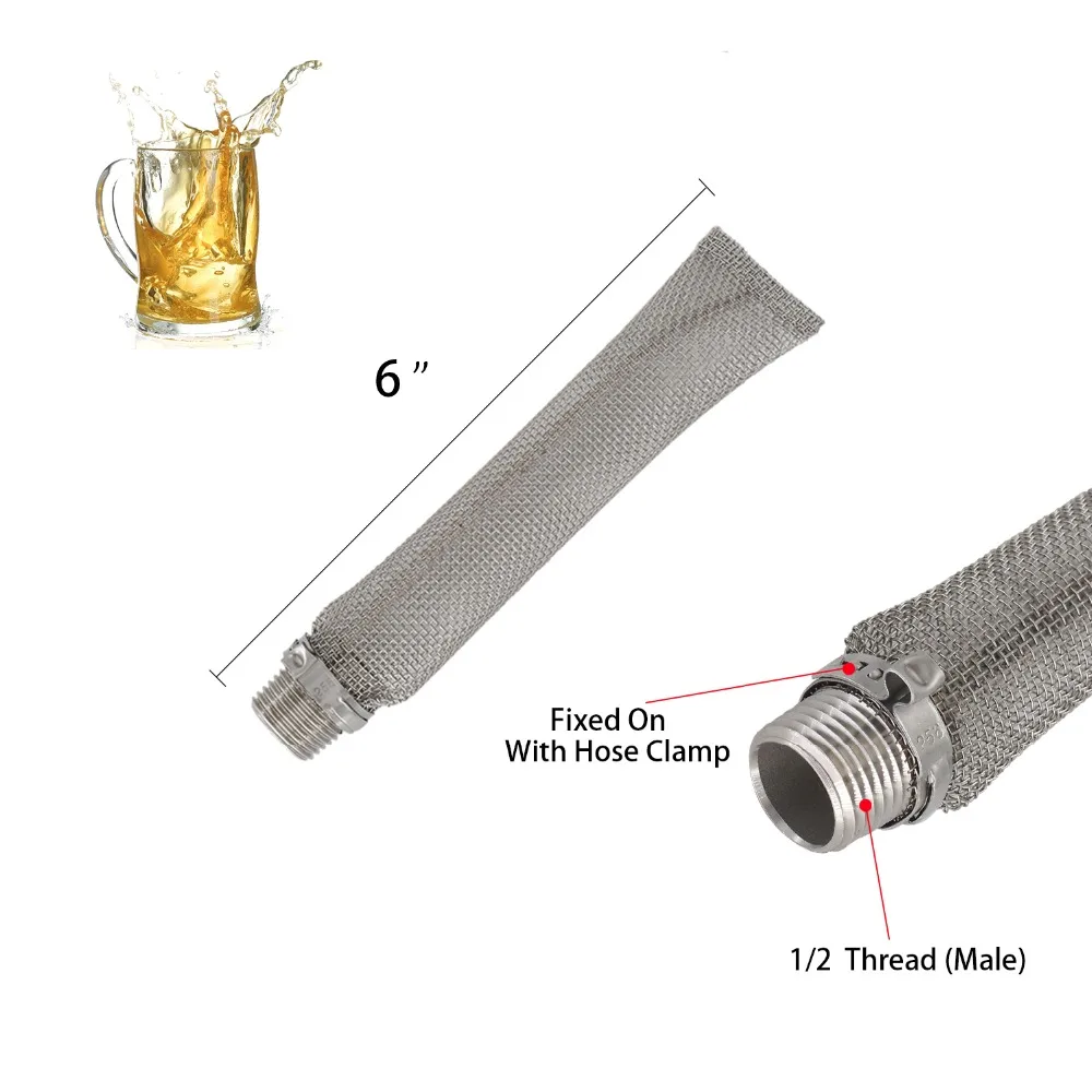 Mash Tun Mesh Filter Bazooka Screen for Stainless Steel Brewing Kettle - 6&quotL 15cm 1/2&quotMPT | Дом и сад