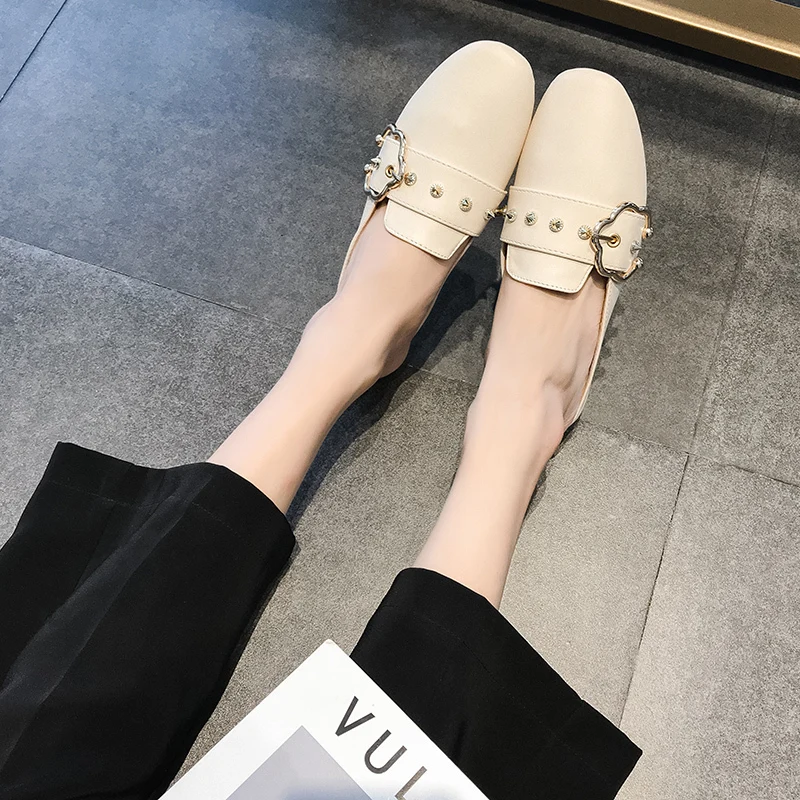 Тапочки для женщин брендовые Сабо Модная обувь Женские тапочки с плоской