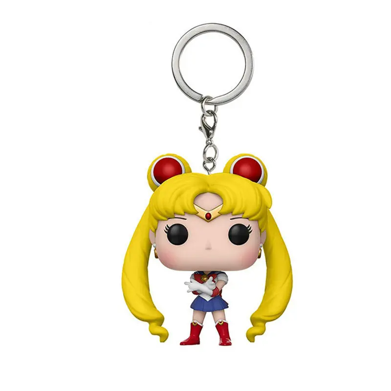 Cute pocket Sailor Moon &amp SAILOR CHIBI MOON Keychain action Figure Collection Model Key ring Toys for children | Игрушки и хобби