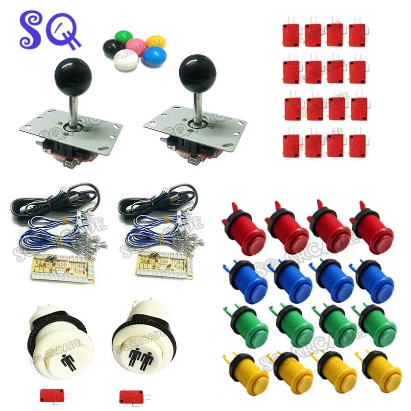 copy sanwa joystick Аркадные части комплектов, включая аркадный джойстик, аркадная Кнопка для DIY contoller для аркадной игры, Mame, Raspberry PI - Цвет: copy sanwa joystick