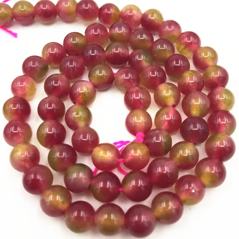 Арбузный Турмалин россыпью DIY круглые поделки Бусины Шарик камень 6 12 мм