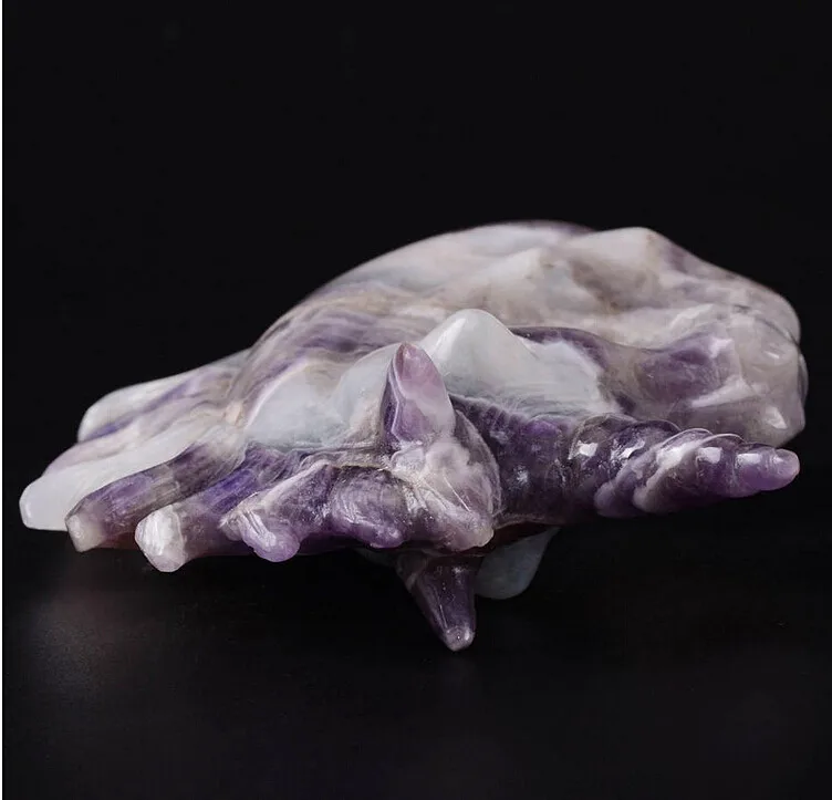 

10cm natural dream amethyst crystal horse skull for gift