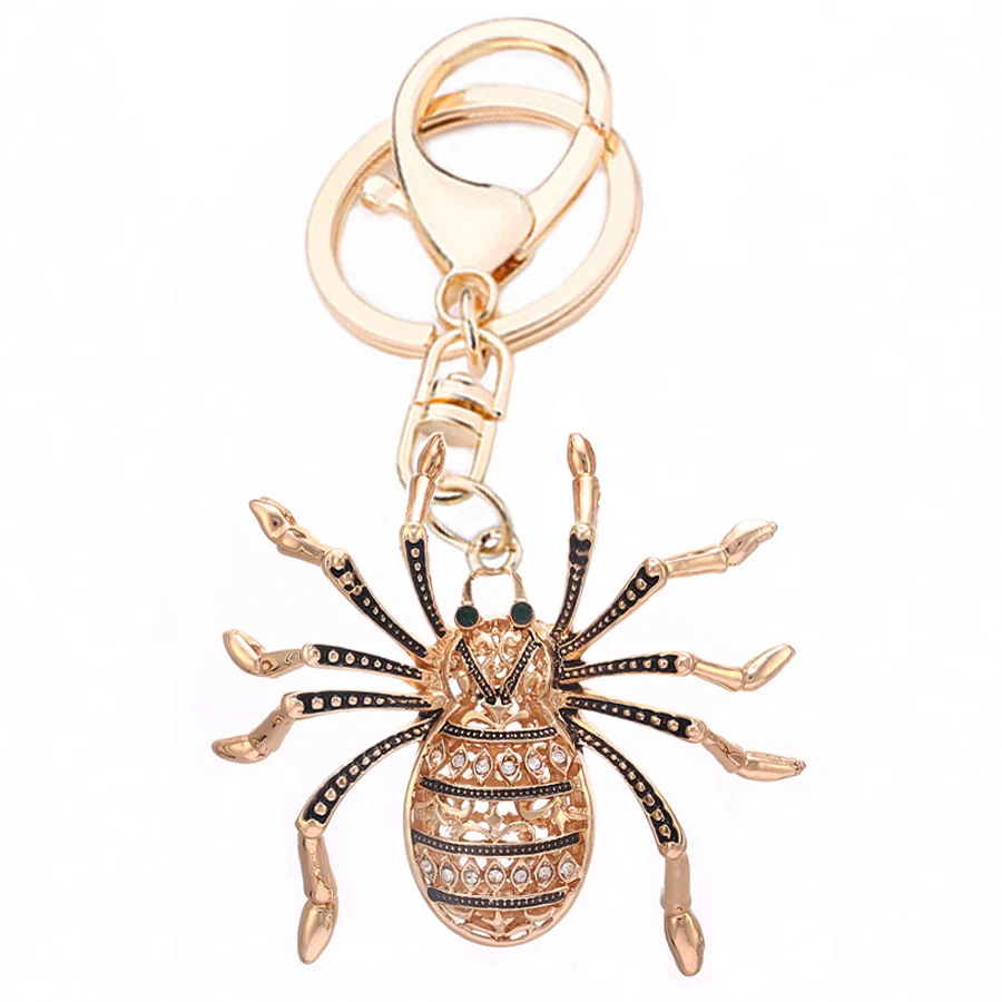 

Charm Crystal Beautiful Spider Keyring Keychain Bag Buckle Key Finder For Car Party Gift Keyfobs Creative Jewelry Gift R094
